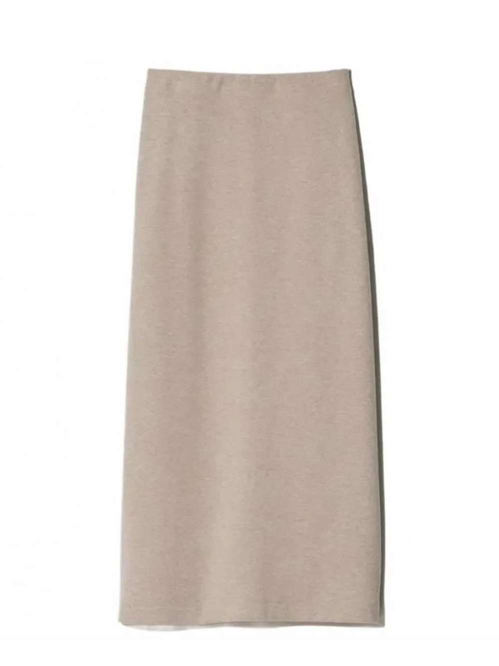UNIQLO Brushed Jersey Beige Narrow Midi Skirt